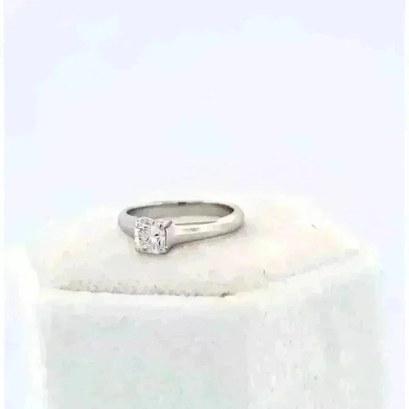 Tiffany & Co Platinum Lucida © .36ct Diamond Engagement Ring Discontinued Size 3 - Picture 3 of 15